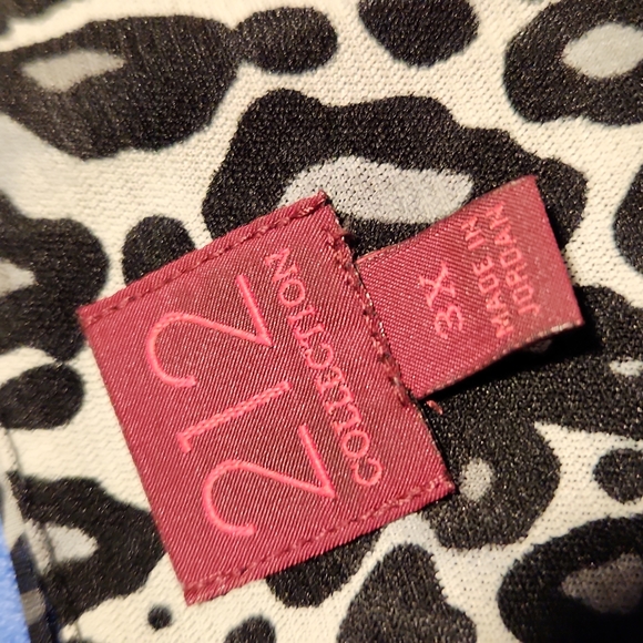 Leopard print short sleeve t-shirt top 3X - Picture 3 of 4